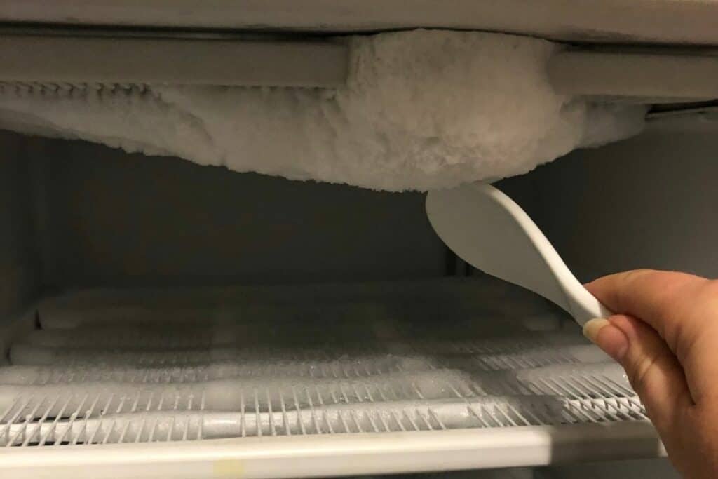 Picture of frost in a freezer.