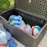 Picture of a pool storage container for floats and toys..